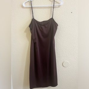 soft brown slip on dress